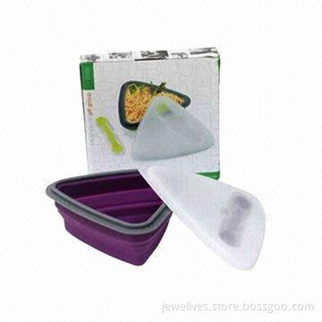 Silicone Lunch Boxes, Made of 100% Food-grade Silicone Material